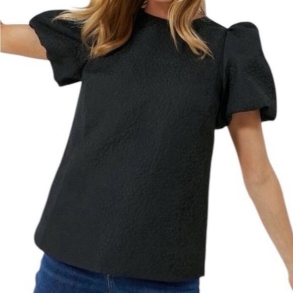 Pomander Place by Tuckernuck Black Jacquard Lyla Black Blouse size XXL - Picture 1 of 14